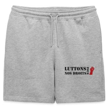 Fighting for our Rights! - Mens' Premium Organic Sweatshorts - heather grey - Front - AI Model Male 178 light (178cm)