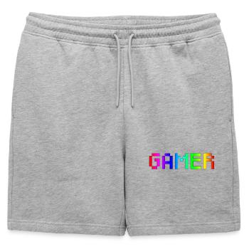 joueur - Short de survêtement homme premium - gris chiné - Devant - AI Model Male 178 light (178cm)