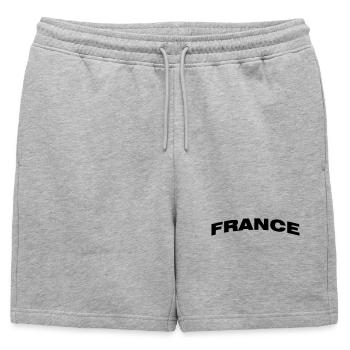 France - Short de survêtement homme premium - gris chiné - Devant - AI Model Male 178 light (178cm)