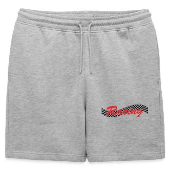 Racing Checked Flag - Car Auto Bike Race - Mens' Premium Organic Sweatshorts - heather grey - Front - AI Model Male 178 light (178cm)