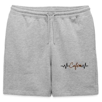 Amoureux du café - Electrocardiogramme - Coeur - Short de survêtement homme premium - gris chiné - Devant - AI Model Male 178 light (178cm)
