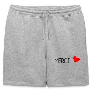 THANK YOU. MISTRESS. MASTER. THANK YOU MISTRESS - Mens' Premium Organic Sweatshorts - heather grey - Front - AI Model Male 178 light (178cm)
