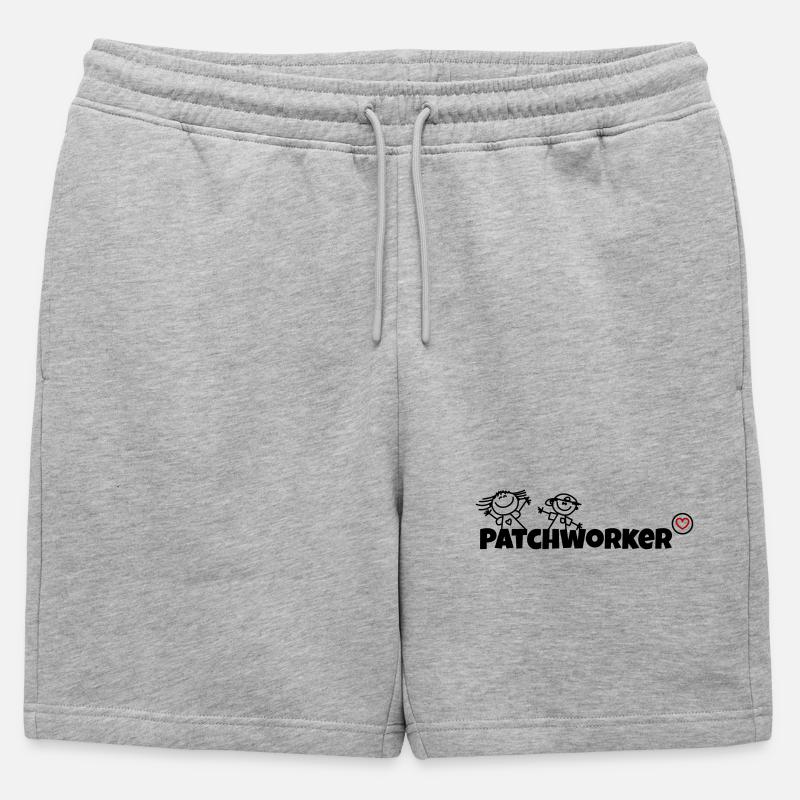 Patchworker - Männer Premium Organic Sweatshorts - Grau meliert