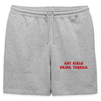 Humour Apéro Filles Boivent Tequila - Short de survêtement homme premium - gris chiné - Devant - AI Model Male 178 light (178cm)