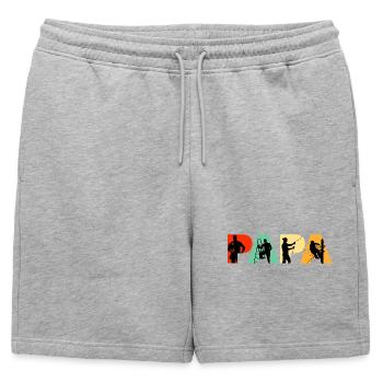 Papa Electrician Sparky Retro Silhouette - Mens' Premium Organic Sweatshorts - heather grey - Front - AI Model Male 178 light (178cm)