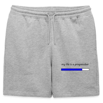 Ma vie est une barre de progression - Short de survêtement homme premium - gris chiné - Devant - AI Model Male 178 light (178cm)