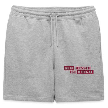 Personne n’est illégal - Migration - Illégalité - Short de survêtement homme premium - gris chiné - Devant - AI Model Male 178 light (178cm)