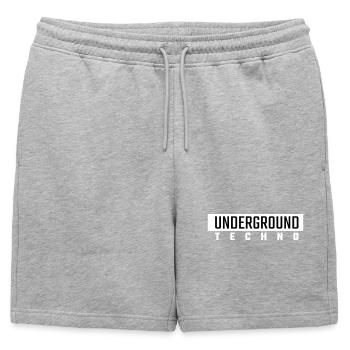 Underground Techno - Short de survêtement homme premium - gris chiné - Devant - AI Model Male 178 light (178cm)