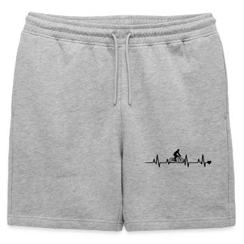 Bicyclette Heartbeat - Short de survêtement homme premium - gris chiné - Devant - AI Model Male 178 light (178cm)