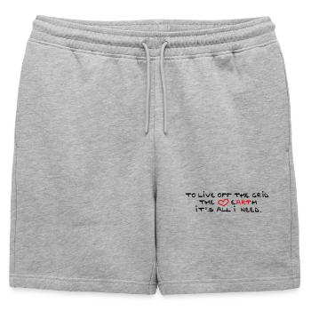 off the grid - Mens' Premium Organic Sweatshorts - heather grey - Front - AI Model Male 178 light (178cm)