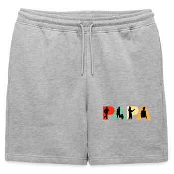 Papa Patrol Officer Vintage Police Silhouette - Short de survêtement homme premium - gris chiné - Devant - AI Model Male 178 light (178cm)