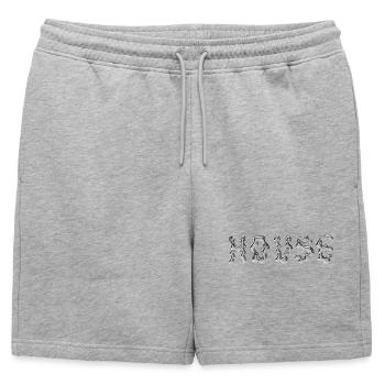 House Rave outfit - chrome haut house music  - Short de survêtement homme premium - gris chiné - Devant - AI Model Male 178 light (178cm)