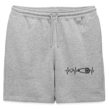 Heartbeat Bicycle Love Vélo Chaîne Pulse Logo - Short de survêtement homme premium - gris chiné - Devant - AI Model Male 178 light (178cm)