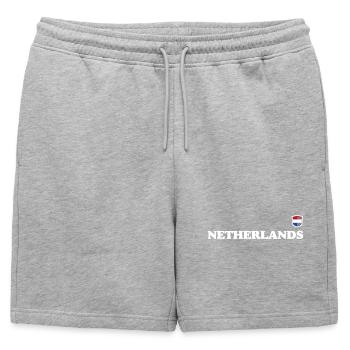 Pays-Bas - Short de survêtement homme premium - gris chiné - Devant - AI Model Male 178 light (178cm)