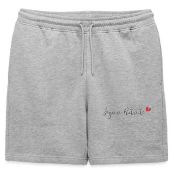 RETRAITE. RETRAITE. RETRAITEE. RETRAITE - Short de survêtement homme premium - gris chiné - Devant - AI Model Male 178 light (178cm)