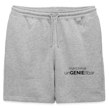 Inedible - Mens' Premium Organic Sweatshorts - heather grey - Front - AI Model Male 178 light (178cm)
