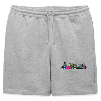 Wolverhampton City Skyline St Peter's Line Art - Mens' Premium Organic Sweatshorts - heather grey - Front - AI Model Male 178 light (178cm)