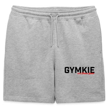 Gymkie Fitness Junkie Gym Sport Shirt - Short de survêtement homme premium - gris chiné - Devant - AI Model Male 178 light (178cm)