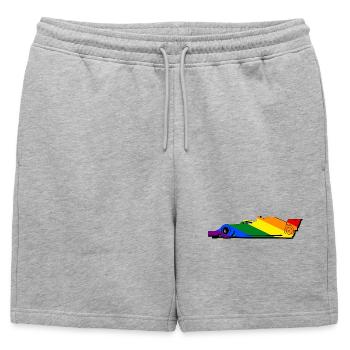Voiture de course LGBT lgbtqia pride - Short de survêtement homme premium - gris chiné - Devant - AI Model Male 178 light (178cm)