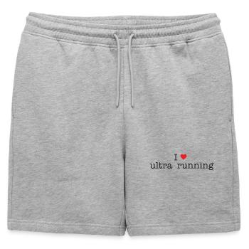 I Love Ultra Running - Mens' Premium Organic Sweatshorts - heather grey - Front - AI Model Male 178 light (178cm)