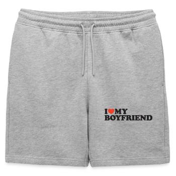 J’aime ma chemise coeur de petit ami - Short de survêtement homme premium - gris chiné - Devant - AI Model Male 178 light (178cm)