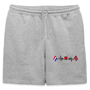 Cardio coeur Drapeau Pays-Bas, Amsterdam - Short de survêtement homme premium - gris chiné - Devant - AI Model Male 178 light (178cm)