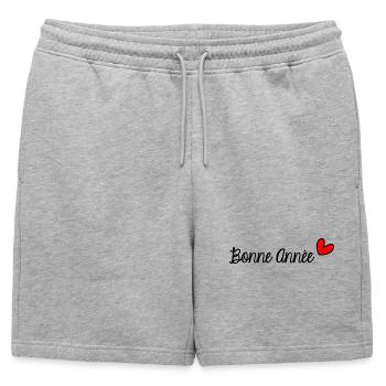 HAPPY NEW YEAR. NEW YEAR'S EVE. NEW YEAR - Mens' Premium Organic Sweatshorts - heather grey - Front - AI Model Male 178 light (178cm)