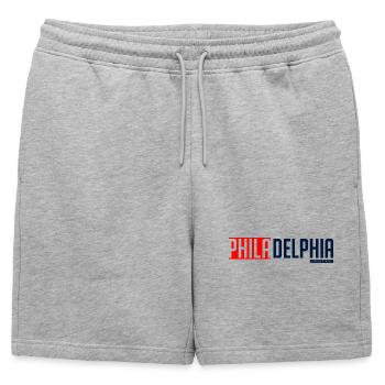 Conception de la silhouette de la ligne d’horizon de Philadelphie - Short de survêtement homme premium - gris chiné - Devant - AI Model Male 178 light (178cm)