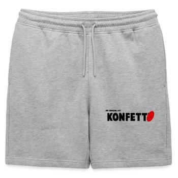 Konfetto - Männer Premium Organic Sweatshorts - Grau meliert - Vorne - AI Model Male 178 light (178cm)