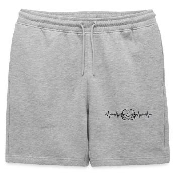 Hamburger Burger ECG Battement de cœur Fréquence cardiaque - Short de survêtement homme premium - gris chiné - Devant - AI Model Male 178 light (178cm)