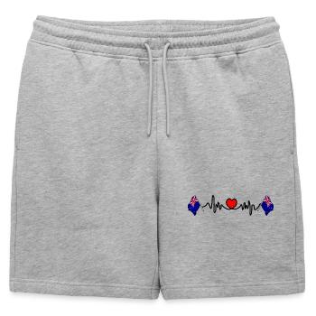 Fréquence cardiaque en Nouvelle-Zélande - Short de survêtement homme premium - gris chiné - Devant - AI Model Male 178 light (178cm)