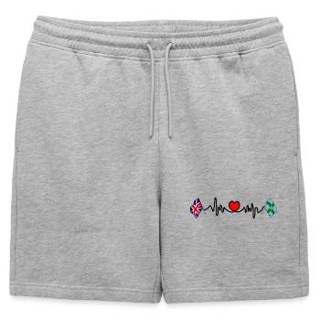 Derbyshire & UK Heartbeat - Short de survêtement homme premium - gris chiné - Devant - AI Model Male 178 light (178cm)