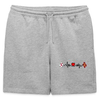 Drapeau du Northamptonshire avec drapeau anglais - Short de survêtement homme premium - gris chiné - Devant - AI Model Male 178 light (178cm)