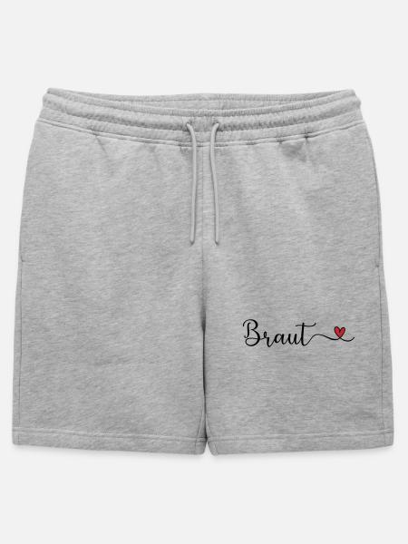 Braut Tyüpgraphie mit Herz - Männer Premium Organic Sweatshorts - Grau meliert
