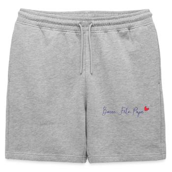 HAPPY FATHER'S DAY. DAD. FATHER'S DAY. FATHER - Mens' Premium Organic Sweatshorts - heather grey - Front - AI Model Male 178 light (178cm)