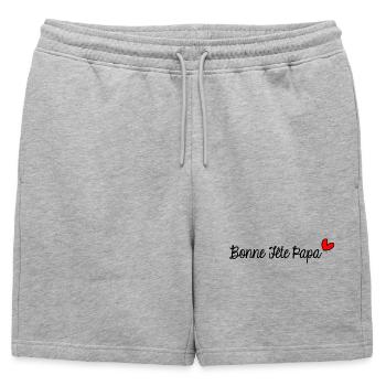 FATHER'S DAY. HAPPY FATHER'S DAY. DAD. HAPPY BIRTHDAY. - Mens' Premium Organic Sweatshorts - heather grey - Front - AI Model Male 178 light (178cm)