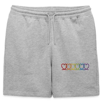 LGBT CSD Cœur LGBTQ+ Cœurs arc-en-ciel Mois de la fierté - Short de survêtement homme premium - gris chiné - Devant - AI Model Male 178 light (178cm)