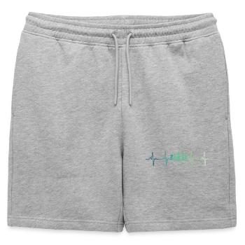 Échecs Battement de coeur jeux d'échecs - Short de survêtement homme premium - gris chiné - Devant - AI Model Male 178 light (178cm)