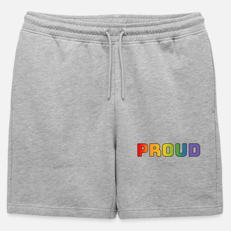 Regenbogen proud schwarz - Männer Premium Organic Sweatshorts - Grau meliert