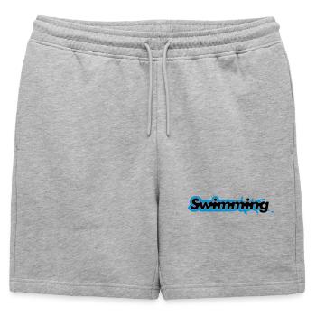 swimming - Mens' Premium Organic Sweatshorts - heather grey - Front - AI Model Male 178 light (178cm)
