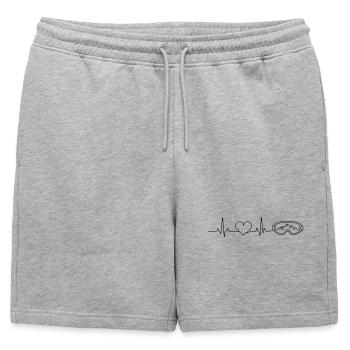 Lunettes de ski pouls, cœur - Short de survêtement homme premium - gris chiné - Devant - AI Model Male 178 light (178cm)