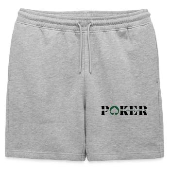POKER IS ABOUT SKILLS -Article poker-poker fashion - Short de survêtement homme premium - gris chiné - Devant - AI Model Male 178 light (178cm)
