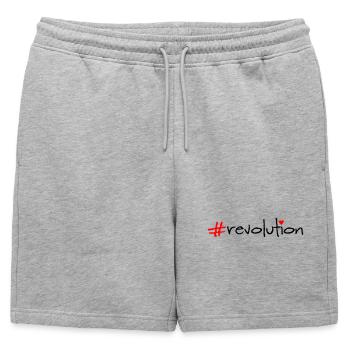 révolution - Short de survêtement homme premium - gris chiné - Devant - AI Model Male 178 light (178cm)