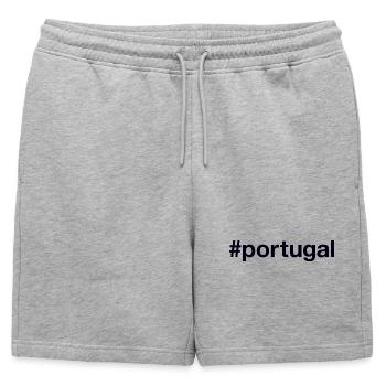 PORTUGAL Hashtag - Short de survêtement homme premium - gris chiné - Devant - AI Model Male 178 light (178cm)