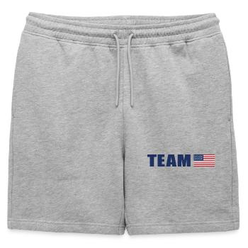 Team USA - Mens' Premium Organic Sweatshorts - heather grey - Front - AI Model Male 178 light (178cm)