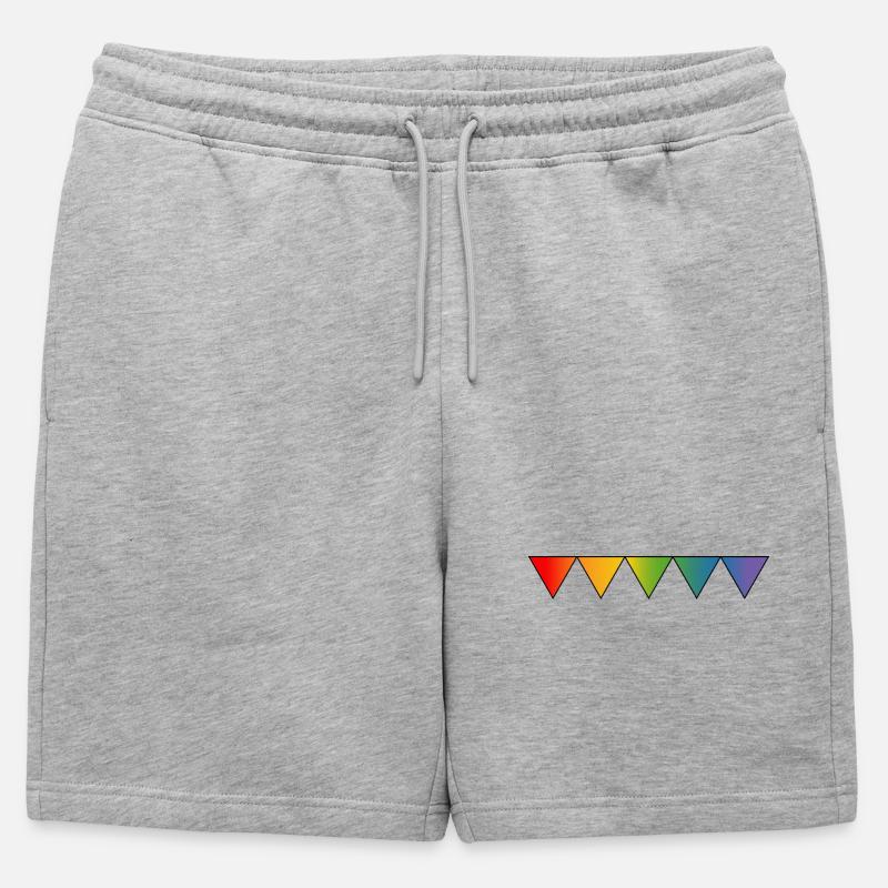 Regenbogen queer triangles - Männer Premium Organic Sweatshorts - Grau meliert