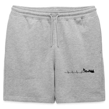Heartbeat Snowboard - Short de survêtement homme premium - gris chiné - Devant - AI Model Male 178 light (178cm)