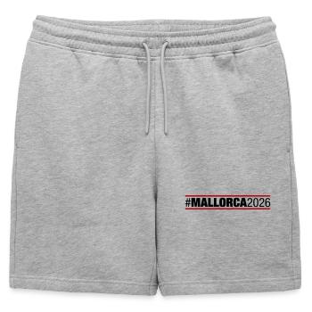 Majorque 2026 - Short de survêtement homme premium - gris chiné - Devant - AI Model Male 178 light (178cm)