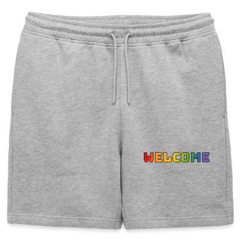 arc-en-ciel bienvenue CSD chemise LGBT lgbtqi queer - Short de survêtement homme premium - gris chiné - Devant - AI Model Male 178 light (178cm)