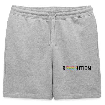 Mois de la fierté LGBT - Love Revolution - Short de survêtement homme premium - gris chiné - Devant - AI Model Male 178 light (178cm)